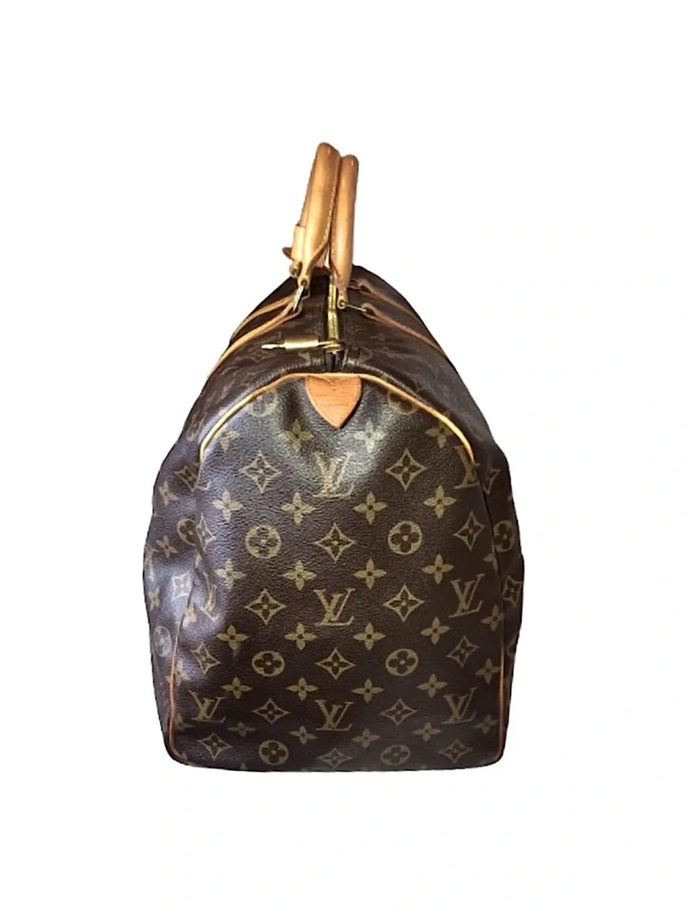 LOUIS VUITTON LV 50 Monogram Coated Canvas Vachetta Leather Duffel Weekend Bag